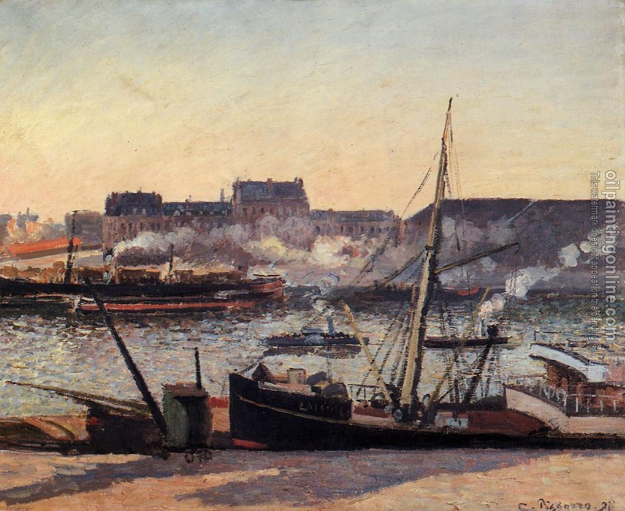 Pissarro, Camille - The Docks, Rouen, Afternoon